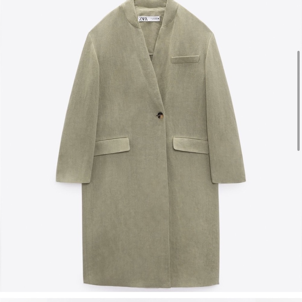 NEW Fall  🍁 ZARA  100%  LINEN LIGHT WEIGHT Coat size L 
🚨FINAL PRICE NO DISCOUNT - Picture 7 of 10